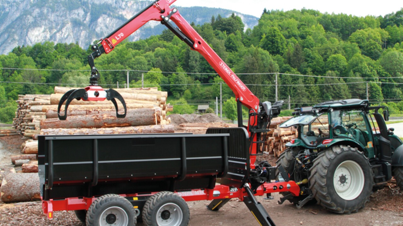 Forstanhänger mit Astwanne mit L-Forstkran 9,0 m