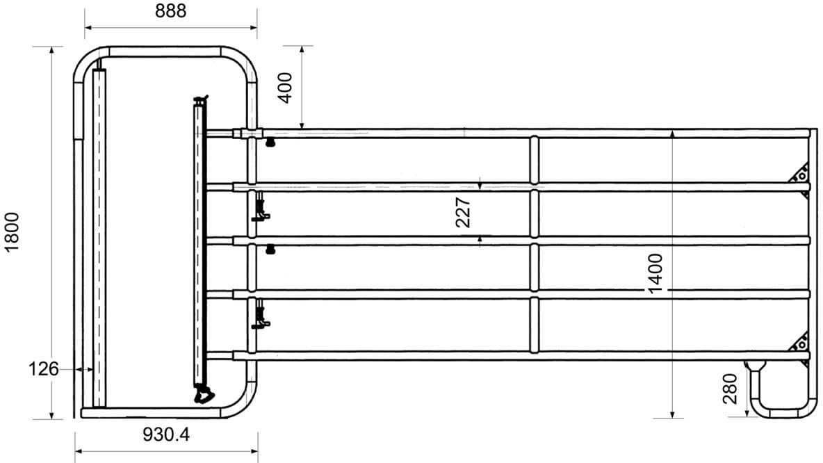 Weidepanel 5 Rohr mit integriertem Kälberschlupf